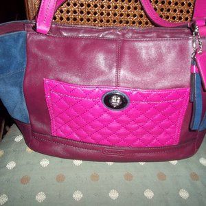 COACH COLORBLOCK PARK QUILTED LARGE TOTE BAG